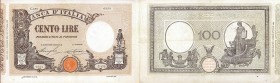 CARTAMONETA - BANCA d'ITALIA - Vittorio Emanuele III (1900-1943) - 100 Lire - Barbetti con matrice 06/12/1924 Alfa 323; Lireuro 15/51 Stringher/Sacchi...