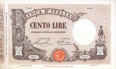 CARTAMONETA - BANCA d'ITALIA - Vittorio Emanuele III (1900-1943) - 100 Lire - Barbetti con matrice 17/11/1930 - Fascio Alfa 351; Lireuro 17L R Stringh...