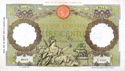 CARTAMONETA - BANCA d'ITALIA - Vittorio Emanuele III (1900-1943) - 100 Lire - Capranesi 23/08/1943 - B.I. L'Aquila Alfa 418; Lireuro 23A RRR Azzolini/...
