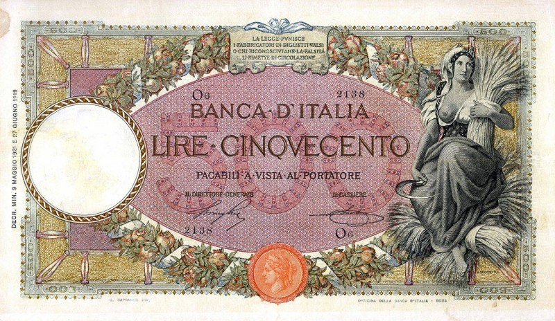 CARTAMONETA - BANCA d'ITALIA - Vittorio Emanuele III (1900-1943) - 500 Lire - Ca...