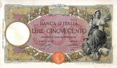 CARTAMONETA - BANCA d'ITALIA - Vittorio Emanuele III (1900-1943) - 500 Lire - Capranesi 09/05/1921 - Mietitrice Alfa 489; Lireuro 28B RR Stringher/Sac...
