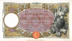 CARTAMONETA - BANCA d'ITALIA - Vittorio Emanuele III (1900-1943) - 500 Lire - Capranesi 21/06/1928 - Fascio I° tipo Alfa 503; Lireuro 29D Stringher/Sa...