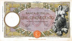 CARTAMONETA - BANCA d'ITALIA - Vittorio Emanuele III (1900-1943) - 500 Lire - Capranesi 27/02/1940 - Fascio I° tipo Alfa 517; Lireuro 29R Azzolini/Urb...