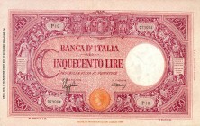 CARTAMONETA - BANCA d'ITALIA - Vittorio Emanuele III (1900-1943) - 500 Lire - Barbetti (testina) 31/03/1943 - Fascio Alfa 460; Lireuro 31A RRR Azzolin...