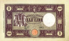 CARTAMONETA - BANCA d'ITALIA - Vittorio Emanuele III (1900-1943) - 1.000 Lire - Barbetti (fascio) II° tipo 06/02/1943 Alfa 622; Lireuro 45B R Azzolini...