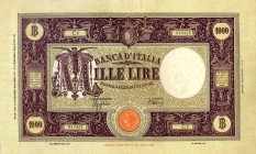 CARTAMONETA - BANCA d'ITALIA - Vittorio Emanuele III (1900-1943) - 1.000 Lire - Barbetti (fascio) II° tipo 12/12/1942 Alfa 621; Lireuro 45A R Azzolini...