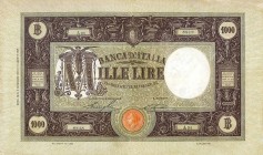 CARTAMONETA - BANCA d'ITALIA - Vittorio Emanuele III (1900-1943) - 1.000 Lire - Barbetti (decreto) 06/12/1924 Alfa 599; Lireuro 42I RRR Stringher/Sacc...