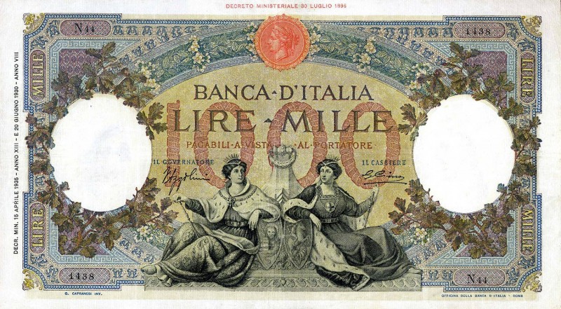 CARTAMONETA - BANCA d'ITALIA - Vittorio Emanuele III (1900-1943) - 1.000 Lire - ...