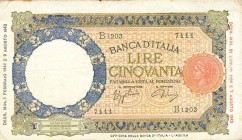 CARTAMONETA - BANCA d'ITALIA - Repubblica Sociale (1943-1945) - 50 Lire - Lupa 01/02/1944 - B.I. L'Aquila Alfa 259; Lireuro 11C RRRR Azzolini/Urbini P...