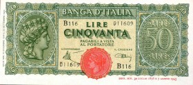 CARTAMONETA - BANCA d'ITALIA - Luogotenenza (1944-1946) - 50 Lire - Italia Turrita 10/12/1944 Alfa 265; Lireuro 13 Introna/Urbini
FDS