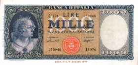 CARTAMONETA - BANCA d'ITALIA - Repubblica Italiana (monetazione in lire) (1946-2001) - 1.000 Lire - Medusa 15/09/1959 Alfa 698; Lireuro 54D Menichella...
