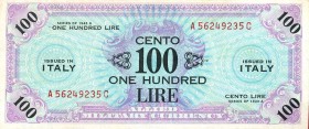 CARTAMONETA - COLONIE ED OCCUPAZIONI DI TERRITORI ITALIANI - Allied Military Currency - AM Lire (1943-1945) - 100 Lire 1943-45 Italiano Inglese Gav. 2...