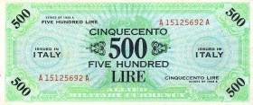 CARTAMONETA - COLONIE ED OCCUPAZIONI DI TERRITORI ITALIANI - Allied Military Currency - AM Lire (1943-1945) - 500 Lire 1943-45 Italiano Inglese Gav. 2...