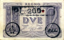 CARTAMONETA - BUONI PARTIGIANI - Liguria - 2 Lire Impero - soprastampa 05/06/1944 Gav. 18 R C.L.L.
BB+