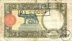 CARTAMONETA - BUONI PARTIGIANI - Liguria - 50 Lire Lupa - soprastampa 09/06/1944 Gav. 21 RRRR C.L.L.
MB