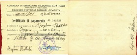 CARTAMONETA - BUONI PARTIGIANI - Certificati di Pagamento Gav. 196 CLN Alta Italia
BB+