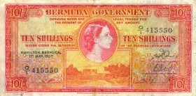 CARTAMONETA ESTERA - BERMUDA - Elisabetta II (1952) - 10 Scellini 01/05/1957
MB