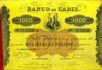CARTAMONETA ESTERA - SPAGNA - 1.000 Pesetas 1863 Cadice
BB+