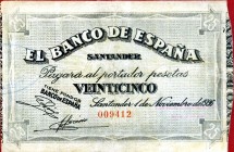 CARTAMONETA ESTERA - SPAGNA - Seconda repubblica spagnola (1931-1939) - 25 Pesetas 01/11/1936 Piccoli restauri
qBB