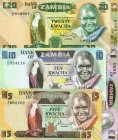 CARTAMONETA ESTERA - ZAMBIA - Repubblica - Serie 1980 1-2-5-10-20 kwacha Solo il 20 kwacha è SPL
SPL÷FDS