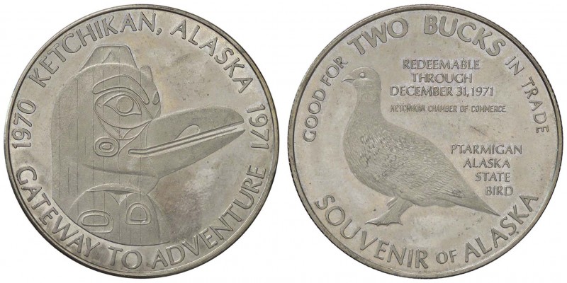 VARIE - Gettoni USA, 1971 souvenir of Alaska, in AG, gr. 22,11
qFDC