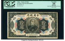China Bank of China 10 Yuan 4.10.1914 Pick 35 S/M#C294-52 PCGS Apparent Very Fine 35. A splendid rarity, only available in issued form as a Remainder,...