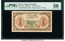 China People's Bank of China 500 Yuan 1949 Pick 845a S/M#C282 PMG About Uncirculated 50. This lightly handled example depicts a vignette of a farmers ...