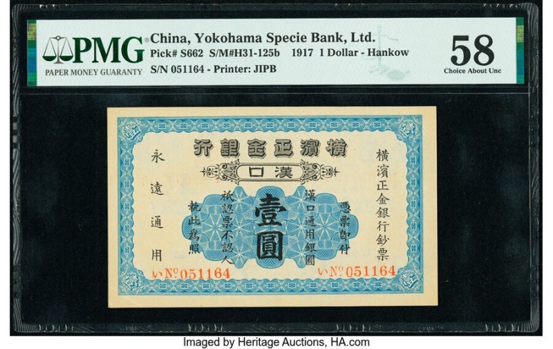 China Yokohama Specie Bank Limited, Hankow 1 Dollar 1.1.0.1917 Pick S662 S/M#H31...