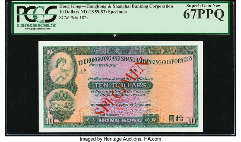 Hong Kong Hongkong & Shanghai Banking Corp. 10 Dollars ND (1959-83) Pick 182s Sp...