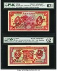 China Agricultural & Industrial Bank of China, Shanghai 1 Yuan 1934 Pick A112s3a; A112s3b Front and Back Specimen PMG Uncirculated 62 Net (2). A gorge...