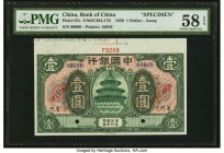 China Bank of China, Amoy 1; 5; 10 Dollars 10.1930 Pick 67s; 68s; 69s Three Specimen PMG Choice About Unc 58 EPQ; About Uncirculated 55 EPQ; Choice Un...