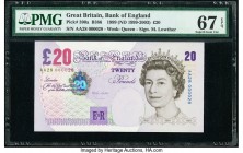 Low Serial Number and Matching Prefix 28 Great Britain Bank of England 20 Pounds 1999 (ND 1999-2003) Pick 390a PMG Superb Gem Unc 67 EPQ. A desirable ...
