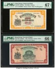 Hong Kong Chartered Bank 5; 10 Dollars ND (1967); 3.3.1962 Pick 69; 70b PMG Superb Gem Unc 67 EPQ; Gem Uncirculated 66 EPQ. Two sought after Chartered...