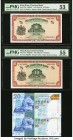 Hong Kong Group Lot of 14 Examples. A nice mixture of notes with 11 examples grading Crisp Uncirculated and 3 PMG holdered examples grading About Unci...