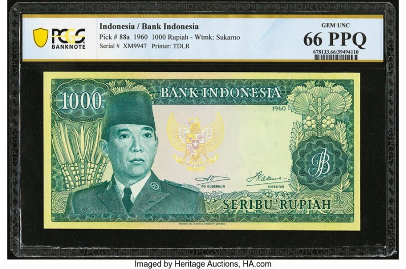 Indonesia Bank Indonesia 1000 Rupiah 1960 (ND 1964) Pick 88a Replacement PCGS Ge...