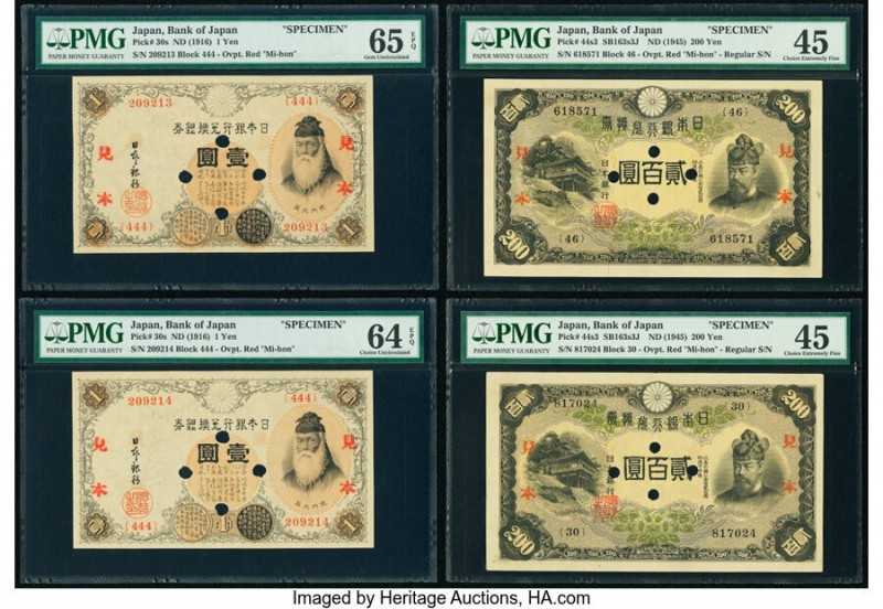 Japan Bank of Japan 1 (2); 200 (2); 5 (2); 100 (2) Yen ND (1916) (2); ND (1944) ...