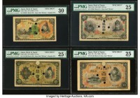 Japan Bank of Japan 5 Yen ND (1930) Pick 39s2 Specimen PMG Very Fine 30; 10 Yen ND (1930) Pick 40s2 Specimen PMG Very Fine 25 Net; 20 Yen ND (1931) Pi...