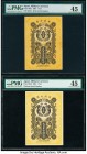 Japan Military Currency 1 Yen 1904 Pick M4a; M4b PMG Choice Extremely Fine 45 (2). This desirable lot features the two varieties of 1 Yen from the Rus...