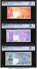 Macau Banco Nacional Ultramarino 10; 20; ;100; 500; 1000 Patacas 8.8.2005 Pick 80; 81a; 82; 83; 84 Matching Serial Number Set PCGS Superb Gem UNC 67 O...