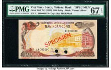 South Vietnam National Bank of Viet Nam 5000 Dong ND (1975) Pick 35s2 Specimen PMG Superb Gem Unc 67 EPQ. The 5000 and 10,000 Dong denominations of th...