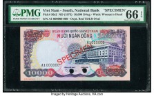 South Vietnam National Bank of Viet Nam 10,000 Dong ND (1975) Pick 36s2 Specimen PMG Gem Uncirculated 66 EPQ. The always popular 10,000 Dong from 1975...