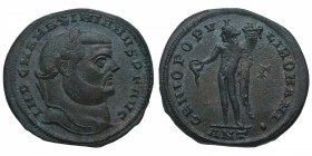 299-300 d.C. Maximiano Hércules, primer reinado. Roma. Follis. Ae. IMP C M A MAXIMIANVS P F AVG Cabeza laureada de Maximianus a la derecha. Rev. GENIO...