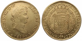 1816. Fernando VII (1808-1833). Madrid. 8 escudos. JJ. Au. Bella. Brillo original. EBC / EBC+. Est.1800.