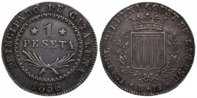 1836. Isabel II (1833-1868). Barcelona. 1 peseta. PS. Ag. Bella. Brillo original. EBC+. Est.300.