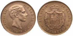 1876*62. Alfonso XII (1874-1885). Madrid. 25 pesetas. Au. SC. Est.400.
