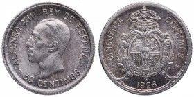 1926. Alfonso XIII (1886-1931). Madrid. 50 céntimos. PCS. A&C 334. Ag. Muy bella. Preciosa pátina. SC. Est.20.