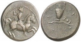(s. IV a.C.). Tesalia. Krannon. AE 17. (S. 2073 sim) (CNG. IV, 385). 4,65 g. MBC.