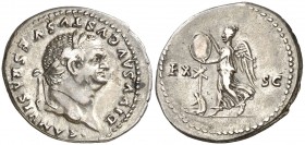 (80-81 d.C.). Vespasiano. Denario. (Spink 2565) (S. 144) (RIC. 364, Tito). 3,31 g. MBC+.