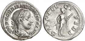 (241-242 d.C.). Gordiano III. Denario. (Spink 8673) (S. 69) (RIC. 127). 3,03 g. EBC-/MBC+.