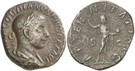 (241-243 d.C.). Gordiano III. Sestercio. (Spink 8702) (Co. 43) (RIC. 297a). 15,86 g. MBC-.